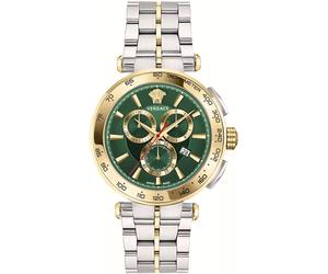 Versace VE6CA0523 Aion Chronograph grün silber gold Edelstahl Herren Uhr NEU