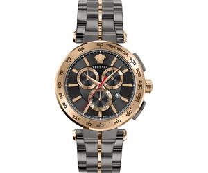 Versace VE6CA0723 Aion Chronograph grau bronze Edelstahl Armband Uhr Herren NEU