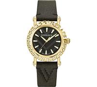 Versace VE6D00223 Greca Glam Gent gold schwarz Leder Herren Uhr NEU
