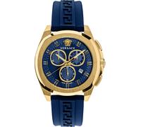 Versace VE7CA0323 New Chrono Geo gold blau Kautschuk Herren Uhr NEU