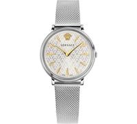 Versace Damenuhr V-Circle VE81005 19 – Quarz, Edelstahlarmband, 38 mm, Silber, 5 bar