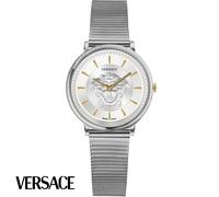 Versace VE8102019 V-Circle Lady weiss silber Edelstahl Armband Uhr Damen NEU