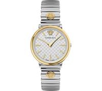 Versace VE8104922 V-Circle Lady weiss silber gold Edelstahl Damen Uhr NEU