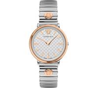 Versace VE8105022 V-Circle Lady weiss silber roségold Edelstahl Damen Uhr NEU