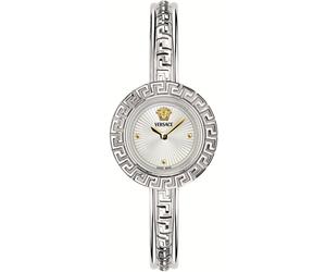 Versace VE8C00324 La Greca Set silber blau braun Leder Edelstahl Damen Uhr NEU