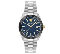 Versace Herrenuhr V-Dome Blau Edelstahl VE8E00324