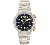 Versace VE8G00424 Greca Logo Diver 10 ATM blau silber gold Herren Uhr NEU