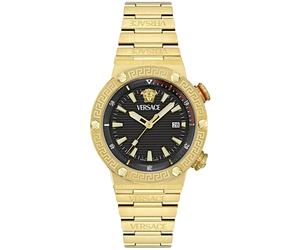 Versace VE8G00624 Greca Logo Diver 10 ATM schwarz gold Edelstahl Herren Uhr NEU