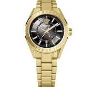 Versace VEAFA0724 V-Code GMT schwarz gold Edelstahl Herren Uhr NEU