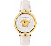 Versace VECO01320 Palazzo Empire gold weiß Leder Armband Uhr Damen NEU