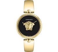 Versace Palazzo Empire Collection Luxus-Damenuhr mit goldenem Armband mit goldfarbenem Gehäuse und schwarzem Zifferblatt, Gold, OS, Palazzo Reich
