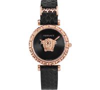 Versace VEDV00719 Palazzo Empire Greca roségold schwarz Leder Damen Uhr NEU