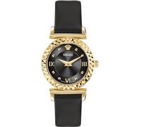 Versace VEGFA0125 Mini Vanity schwarz gold Leder Armband Uhr Damen NEU