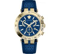 Versace VEJB00322 V-Race Bold Chrono gold blau Leder Armband Uhr Herren NEU