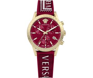 Versace VEKB00322 Sport Tech Lady Chrono gold rot weiss Kautschuk Damen Uhr NEU