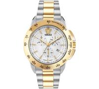 Versace VEKIA0525 V-Sport Chrono weiß silber gold Edelstahl Herren Uhr NEU