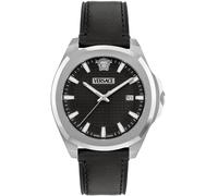 Versace VEKKA0125 Luxury schwarz silber Leder Herren Uhr NEU