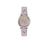 Versace V-Twist Damenuhr Hellrosa Leder Silber Gold Stahl 36mm VELS00219