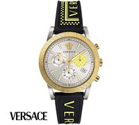 Versace VELT00519 Sport Tech silber gold schwarz Kautschuk Armband Uhr Damen NEU