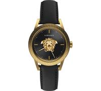 Versace VERD01320 Palazzo Empire gold schwarz Leder Armband Uhr Herren NEU