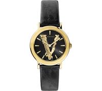 Versace VERI00220 Virtus schwarz gold Leder Armband Uhr Damen NEU