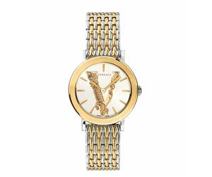 Versace VERI00720 Virtus white silver gold Stainless Steel Women's Watch NEW