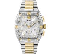 Versace VESP00925 Sporty Tonneau Greca Chrono weiß gold silber Edelst Herren Uhr