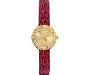 Versace VET300521 V-Virtus Small gold rot Leder Damen Uhr NEU