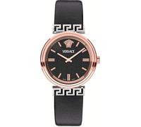 Versace VETCA0224 Mythos Lady silber roségold schwarz Leder Damen Uhr NEU