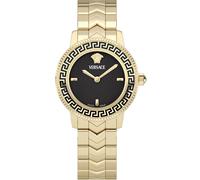 Versace VEUCA0824 V-Icon schwarz gold Edelstahl Damen Uhr NEU