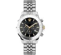 Versace Herrenuhr Chronograph Signature VEV601523 – Edelstahl silber, schwarzes Zifferblatt, 44 mm