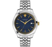 Versace VEV901523 Icon Classic blau gold silber Edelstahl Armband Uhr Herren NEU