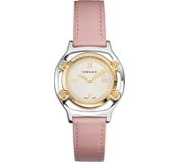 Versace VEVF00220 Medusa Frame weiß silber gold pink Leder Armband Uhr Damen NEU