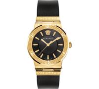 Versace VEVH00320 Greca Logo gold schwarz Leder Damen Uhr NEU
