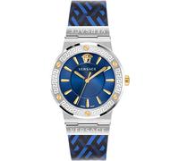 Versace VEVH01421 Greca Logo silber gold blau schwarz Leder Damen Uhr NEU