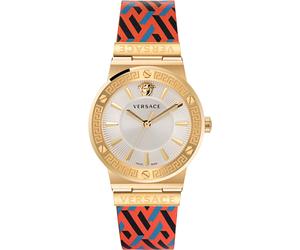 Versace VEVH01521 Greca Logo gold weiss rot blau schwarz Leder Damen Uhr NEU