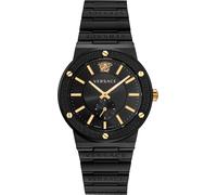Versace VEVI00620 Greca Logo schwarz Edelstahl Armband Uhr Herren NEU