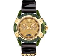 Versace VEZ700321 Icon Active Chrono grün gold schwarz Silikon Herren Uhr NEU