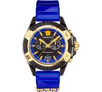 Versace VEZ700521 Icon Active Chrono schwarz gold blau Silikon Unisex Uhr NEU