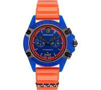 Versace VEZ700922 Icon Active Chrono blau schwarz orange Silikon Herren Uhr NEU