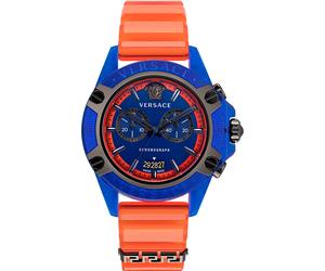 Versace VEZ700922 Icon Active Chrono blau schwarz orange Silikon Herren Uhr NEU