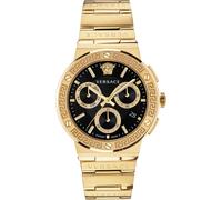 Versace VEZ900421 Greca Logo Chrono schwarz gold Edelstahl Herren Uhr NEU