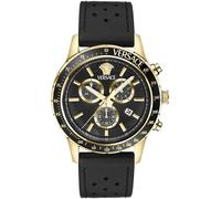 Versace VEZCA0224 Sport Chrono schwarz gold Leder Herren Uhr NEU