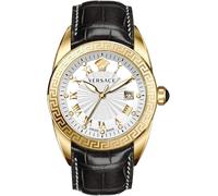 Versace VFE130015 V-Sport II schwarz gold weiß Leder Armband Uhr Herren NEU