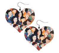 Verschiedene Damen-Ohrhänger aus Leder, baumelnde Ohrringe für Frauen, leichte Herz-Ohrringe, Schmuck, modischer Anhänger und Valentinstags-, Geburtstags-, Party-Geschenk