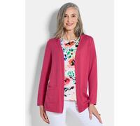 Strickjacke GOLDNER "Elegante Strickjacke mit Kaschmir", Damen, Gr. 42, rot (koralle), Obermaterial: 95% Baumwolle CO. 5% Kaschmir WS., gerade, V-Ausschnitt, Strickjacken Strickjacke, mit Kaschmierant