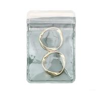 Versiegelte Schmuck-Aufbewahrungstasche mit transparenten, staubdichten Fächern für Ohrringe, Ringe, Halsketten, bietet organisierten Schutz für Schmuckstücke (Mitte und Weiß)