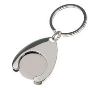 versilberter Schlüsselanhänger 7.5 cm lang mit Chip