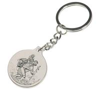versilberter Schlüsselanhänger Motiv Christopherus 9 cm lang