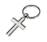 versilberter Schlüsselanhänger Motiv Keuz 4 cm lang